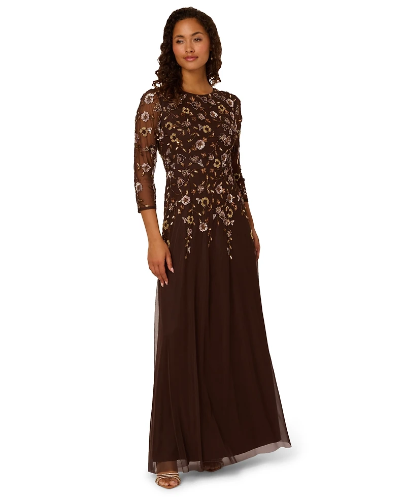 Adrianna Papell Women's Beaded Maxi Dress