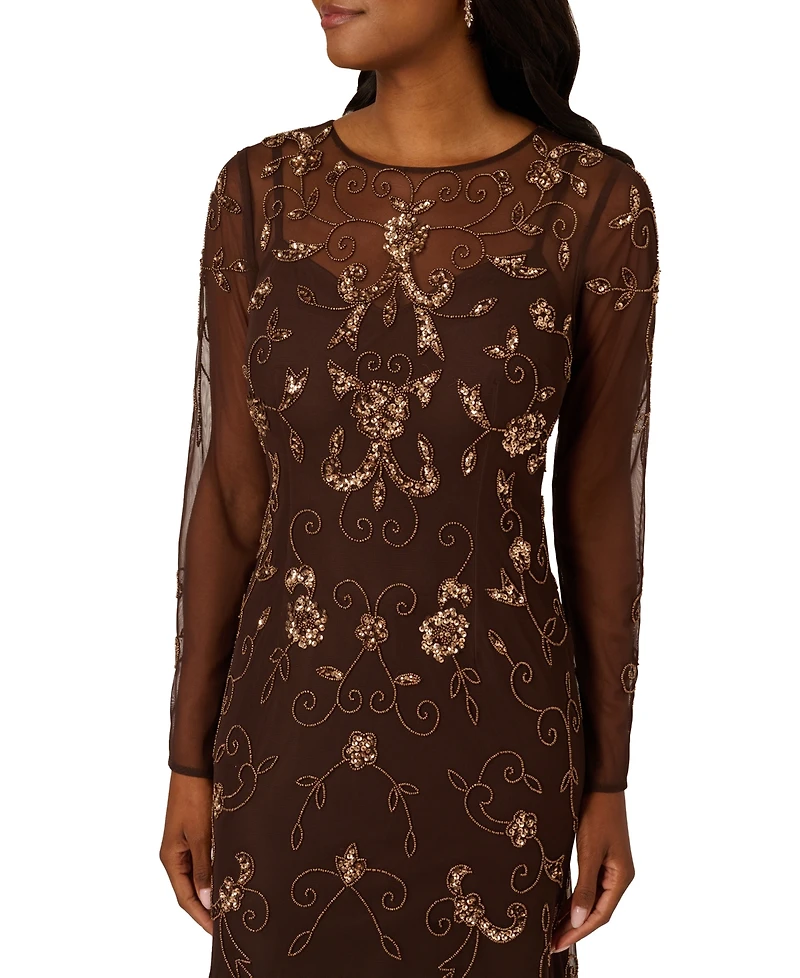 Adrianna Papell Women's Bead Detail Maxi Dress