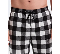 Perry Ellis Portfolio Men's Fleece Buffalo Plaid Print Sleep Pants