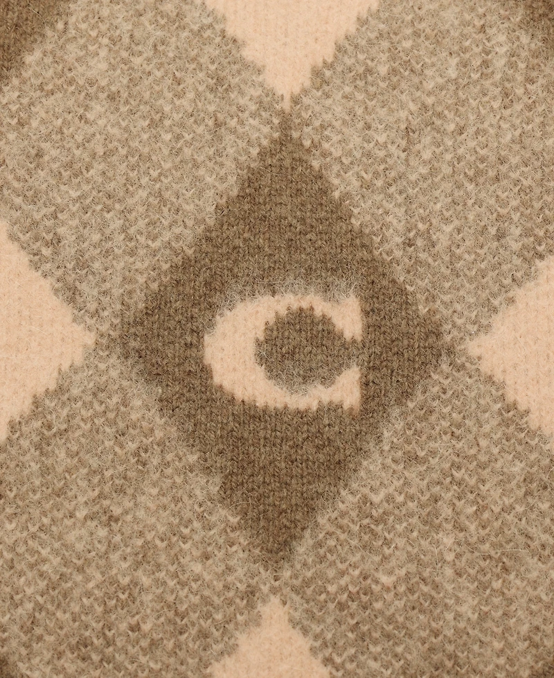 Coach Women's Argyle Knit Muffler Scarf