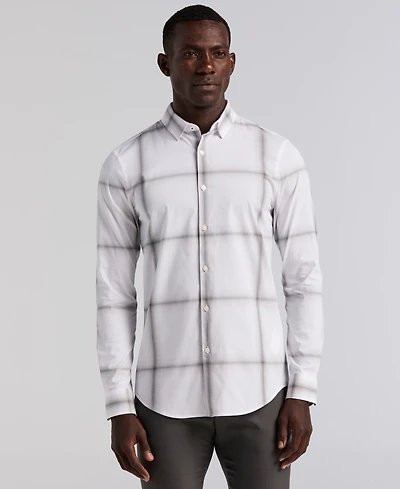 Perry Ellis Men's Long Sleeve Ombre Plaid Shirt