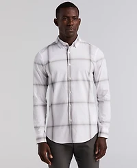 Perry Ellis Men's Long Sleeve Ombre Plaid Shirt