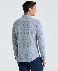 Perry Ellis Men's Long Sleeve Micro Floral Print Shirt