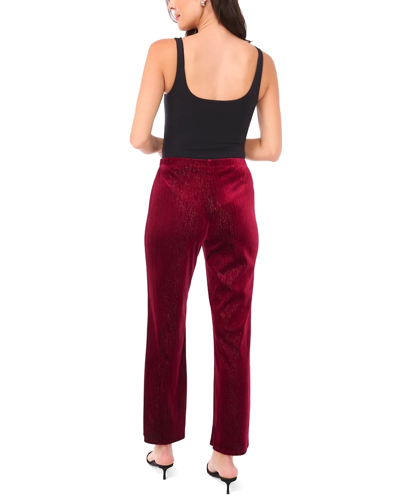 Sam & Jess Women's Velvet Straight-Leg Pull-On Pants