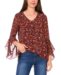 Sam & Jess Women's Printed V-Neck Top