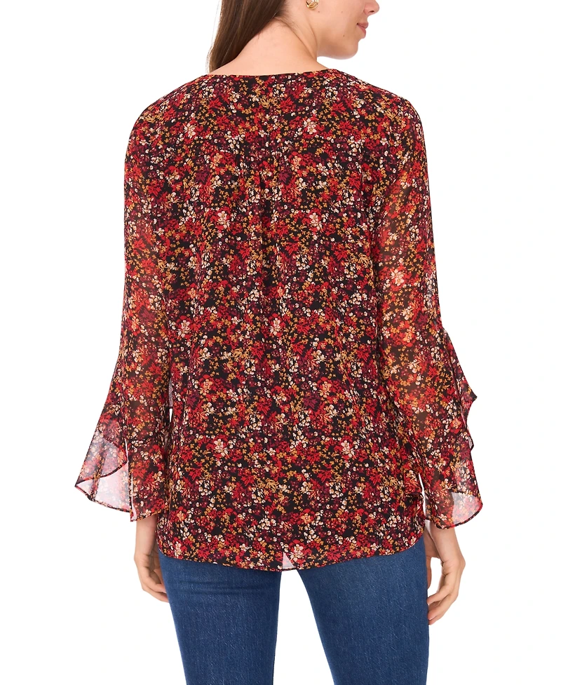 Sam & Jess Women's Printed V-Neck Top