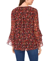 Sam & Jess Women's Printed V-Neck Top