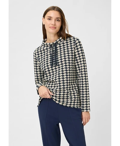 Olsen Women's Houndstooth Jersey Top