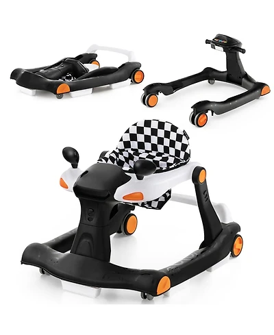 Gymax 2-in-1 Baby Walker Foldable Activity Push Walker w/ Adjustable Height