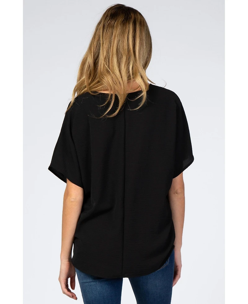 Pinkblush Maternity Forest Green Short Sleeve Blouse