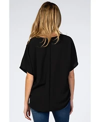 Pinkblush Maternity Forest Green Short Sleeve Blouse