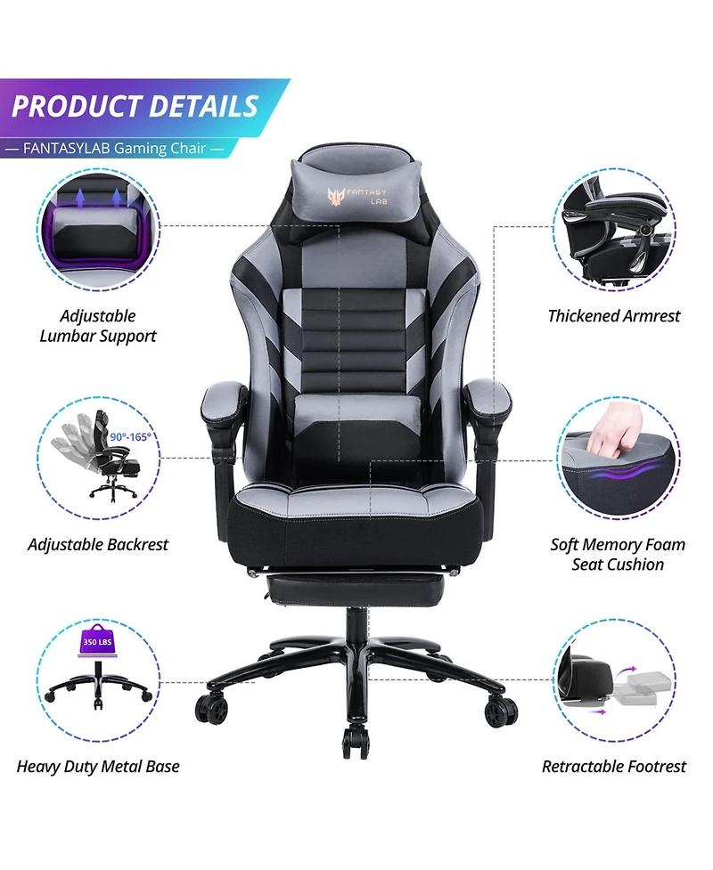 Boyel Living Seat Height Adjustable Swivel Racing Office Computer Ergonomic Video Game Chair