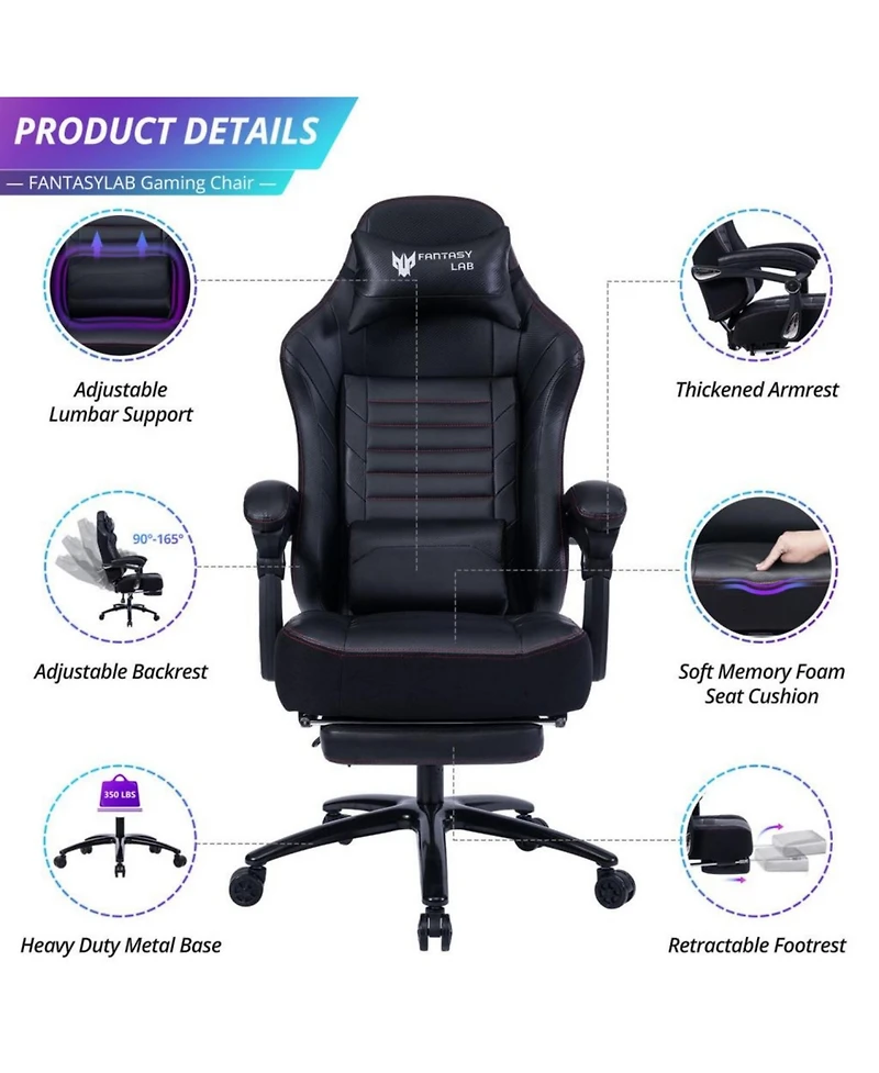 Boyel Living Seat Height Adjustable Swivel Racing Office Computer Ergonomic Video Game Chair