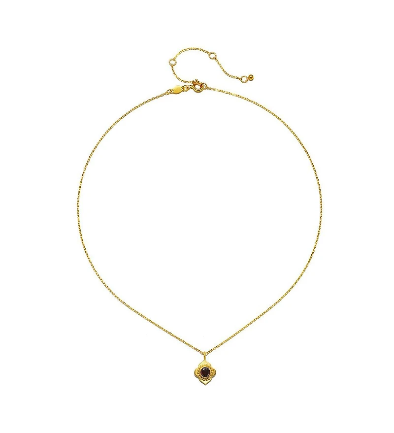 Satya Jewelry Spiritual Strength Garnet Lotus Necklace