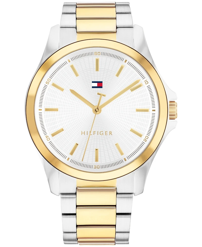 Tommy Hilfiger Men's Quartz Two Tone Stainless Steel Bracelet Watch, 42mm