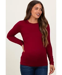 Pinkblush Maternity Burgundy Basic Long Sleeve Top