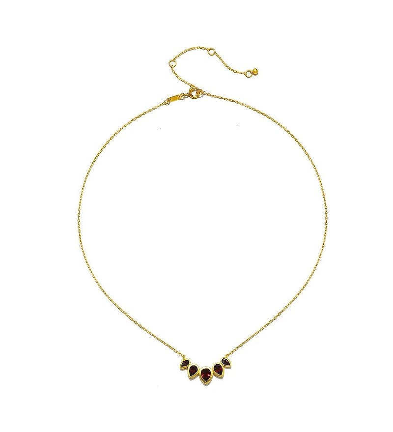Satya Jewelry Ignite Strength Garnet Petal Necklace