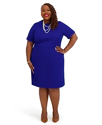 Kasper Women's Short Sleeve Crewneck Dress
