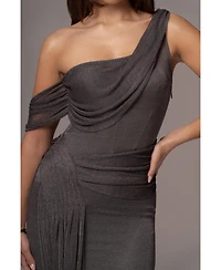 Jluxlabel Draped Metallic Maxi Dress