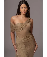 Jluxlabel Draped Metallic Maxi Dress