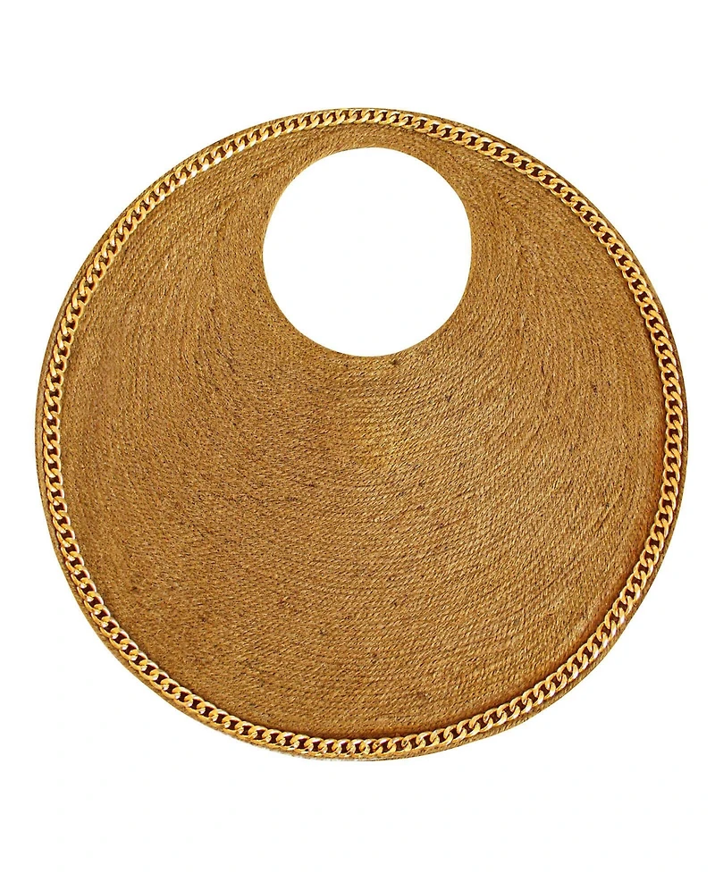 Brunna.Co Solo Cocco Jute Bag With Gold Chain
