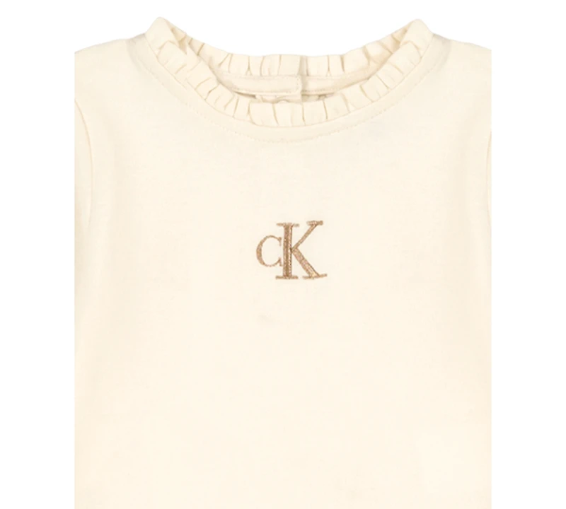 Calvin Klein Baby Girls 2-Piece Ruffle Collar Bodysuit and Skirt Set