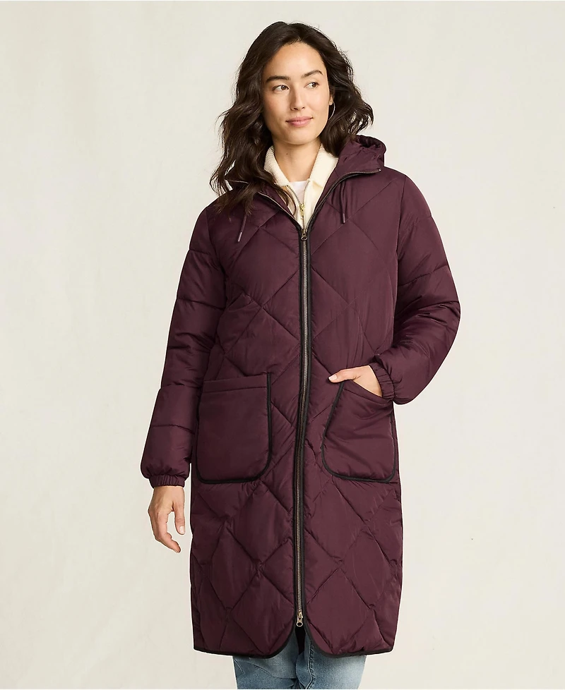 Lands' End Women's FeatherFree Insulated Diamond Quilted Maxi Coat
