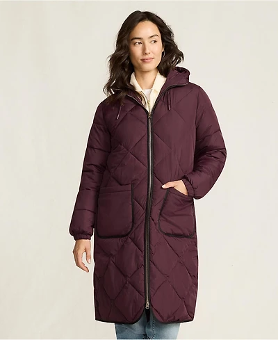 Lands' End Women's FeatherFree Insulated Diamond Quilted Maxi Coat