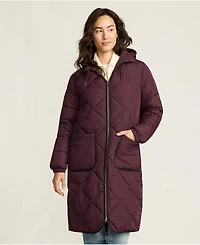 Lands' End Women's FeatherFree Insulated Diamond Quilted Maxi Coat