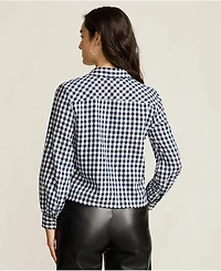 Lands' End Women's Cropped Flannel Shirt