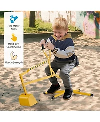 Gymax Kids Ride on Sand Digger w/ 360° Rotatable Seat Flexible Shovel for Dirt Snow