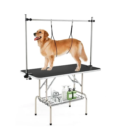 Ecooso Foldable Dog Grooming Table with Height Adjustable Arms