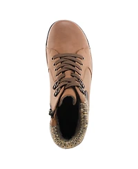 Spring Step Clifton Lace-Up Booties with Sweater Cuff and Shock-Absorbing Sole