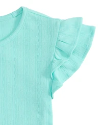 Epic Threads Little & Big Girls Ruffled-Sleeve Pointelle Top, Macy's Exclusive