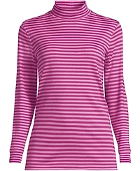 Lands' End Women's Tall Relaxed Cotton Long Sleeve Mock Turtleneck