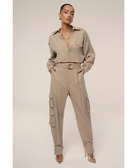 Jluxlabel Women's Oasis Collared Crop Top
