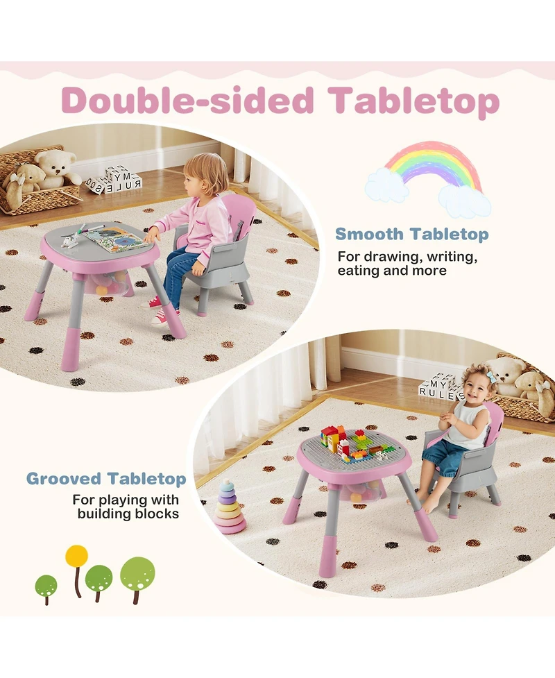 Gymax Baby 16-in-1 High Chair w/ Activity Center Booster Seat Building Block Table