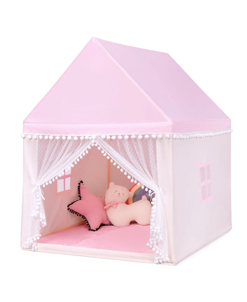 Kids Play Tent Large Playhouse Children Play Castle Fairy Tent Gift with Mat