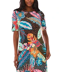 Vince Camuto Women's 3/4-Sleeve Crewneck Maxi Dress