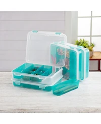 Sterilite Divided Case Stackable Plastic Small Storage Lidded Container, 12 Pack