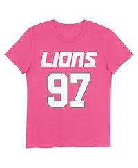Nike Big Girls Aidan Hutchinson Pink Detroit Lions Player Name Number T-Shirt