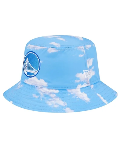 New Era Men's Black/Light Blue Golden State Warriors Summer Sun and Storm Reversible Bucket Hat