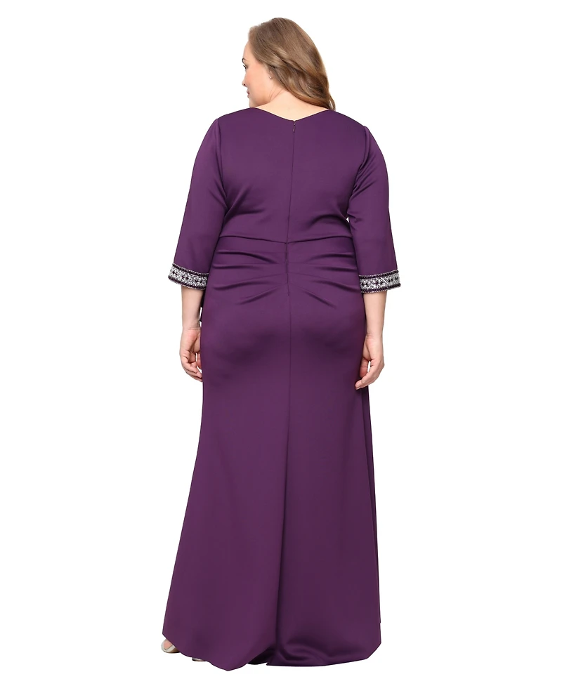 Alex Evenings Plus Long Stretch Scuba Crepe Dress