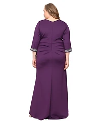 Alex Evenings Plus Long Stretch Scuba Crepe Dress
