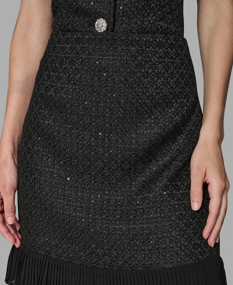 Karl Lagerfeld Paris Women's Novelty Pleated Mini Skirt