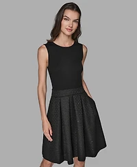 Karl Lagerfeld Paris Women's Novelty Fit and Flare Dress
