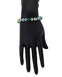 Unwritten Semi-Precious Stone Evil Eye Stretch Bracelet