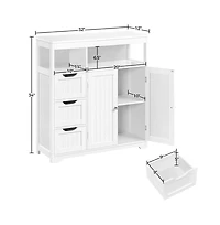Yaheetech 34 H Freestanding Bathroom Floor Cabinet with Adjustable Shelf