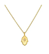 Satya Jewelry Protective Hand White Topaz Hamsa Necklace