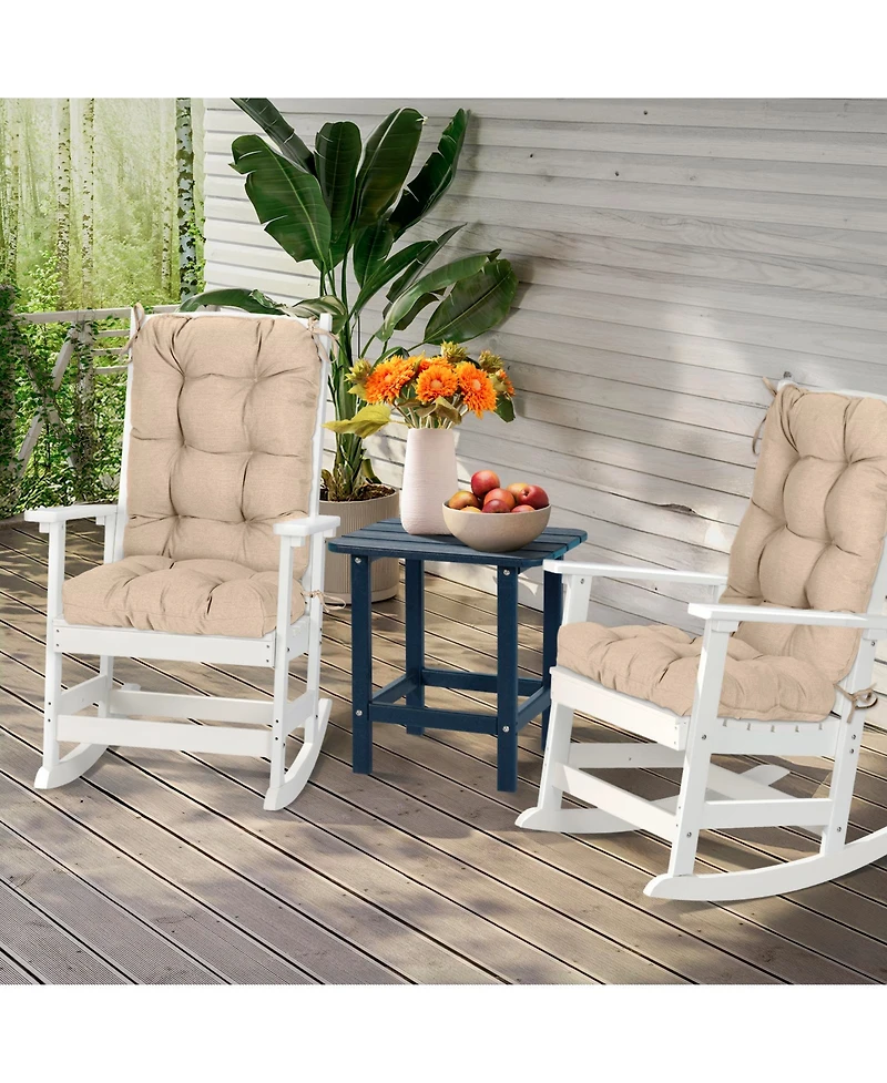 Aoodor Outdoor 42"x 20" x5" Tufted Back Cushions Patio Replacement Chair Cushion with Ties, Water and Fade Resistant for All Weather, S